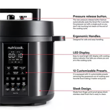 Nutricook 6 QT - 5.7L Stainless Steel Smart Pot 2, 1000W, 9-in-1 Electric Pressure Cooker, Slow Cooker, Rice Cooker, Steamer, Sauté, Sous Vide, Yogurt Maker, Smart Lid, Delay Start