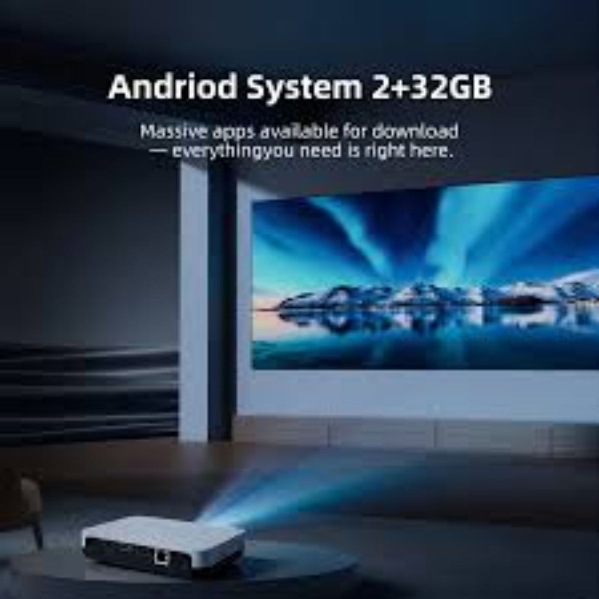 Wowoto H10S - Smart Portable Projector with Android TV, Native 1080P Full HD, Auto Focus, Wi-Fi 6 & Bluetooth