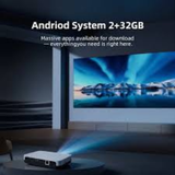 Wowoto H10S - Smart Portable Projector with Android TV, Native 1080P Full HD, Auto Focus, Wi-Fi 6 & Bluetooth