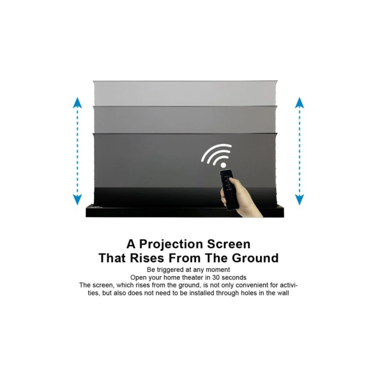 Vividstorm S PRO ALR Grey Floor Rising Projection Screen with Acoustic Transparency for Ultra Short Throw Projector (130 Inches)