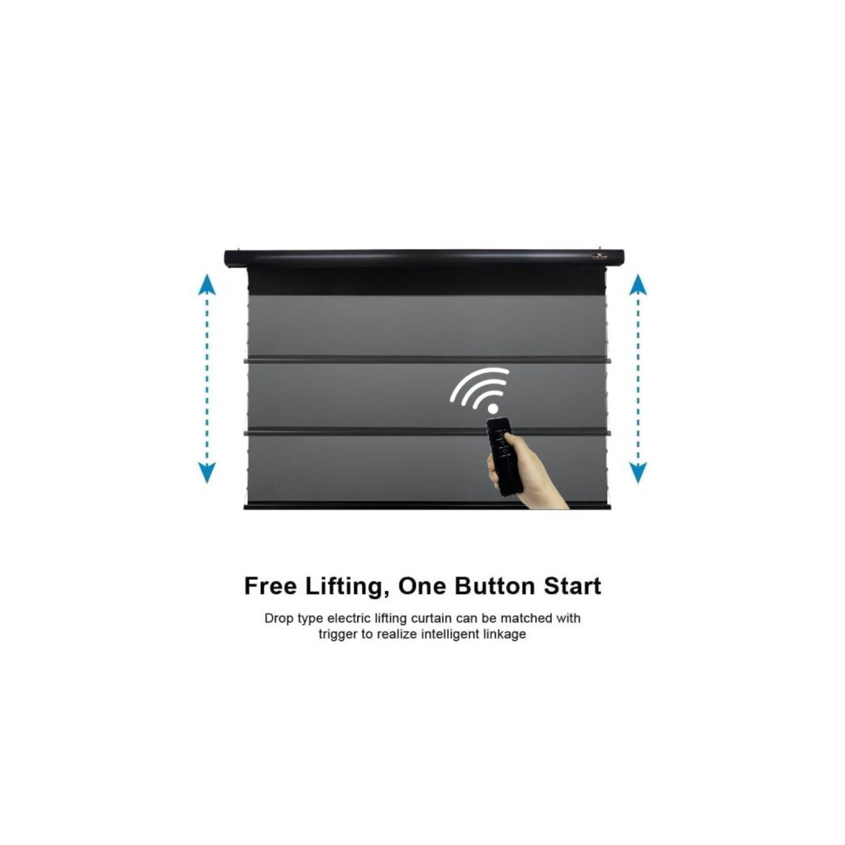 Vividstorm PRO Slimline Tab Tension Ultra short Throw Ambient Light Rejecting Drop Down Motorised Projection Screen 120 Inches