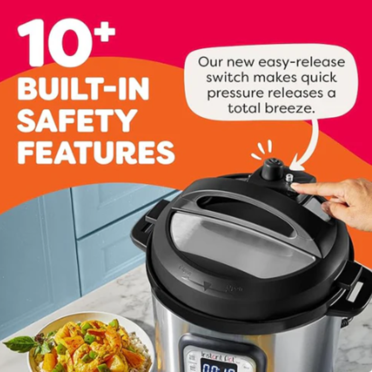Instant Pot Duo 6QT(5.7L) 7-in-1 Electric Pressure Cooker, Multi Pot, SS304 Stainless Steel Inner Pot, Slow Cook, Rice Cooker, Steamer, Sauté, Yogurt Maker & Keep Warm
