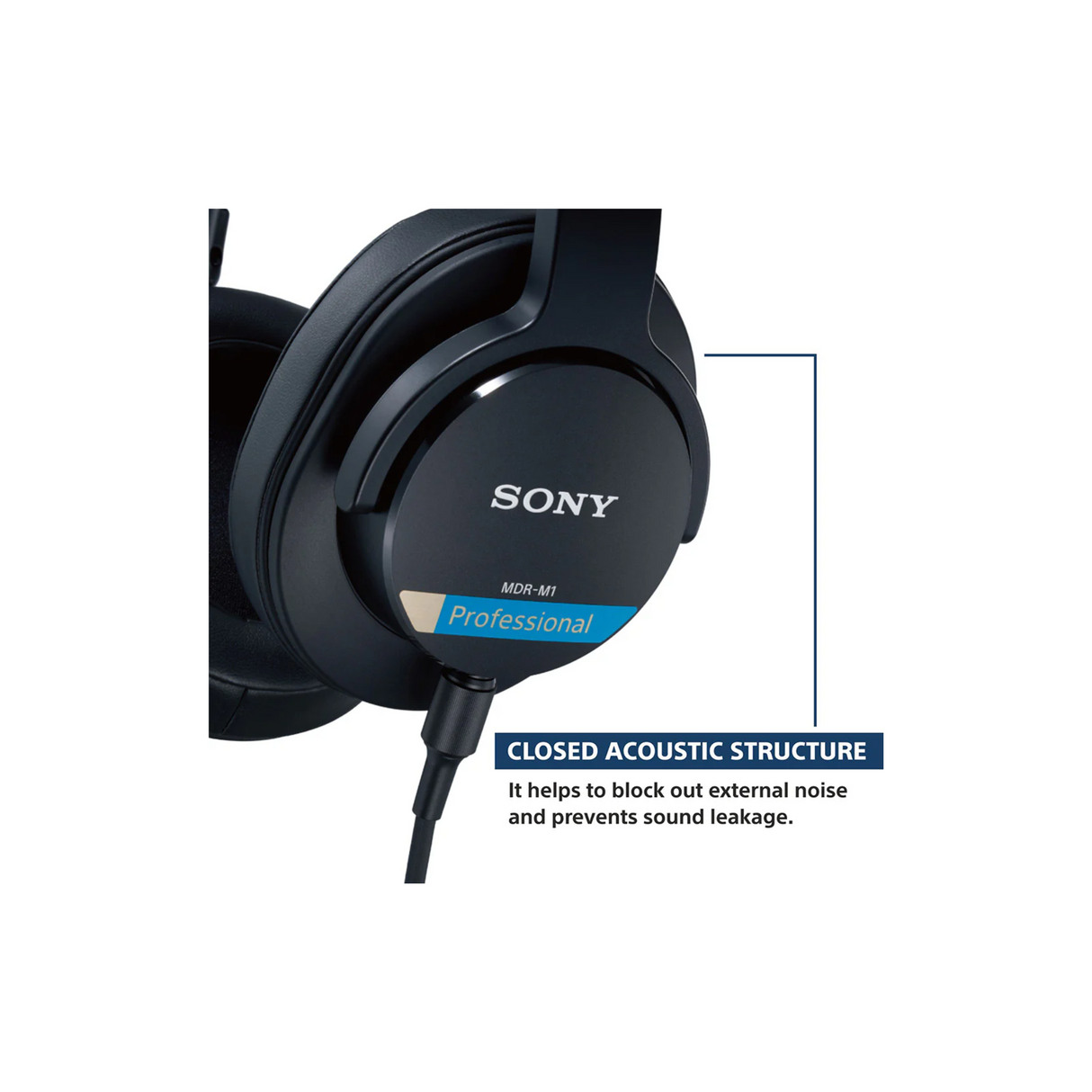 Sony MDR-M1 Wired High Resolution Monitor Headphones, Closed Back Design for Audiophile (Black)