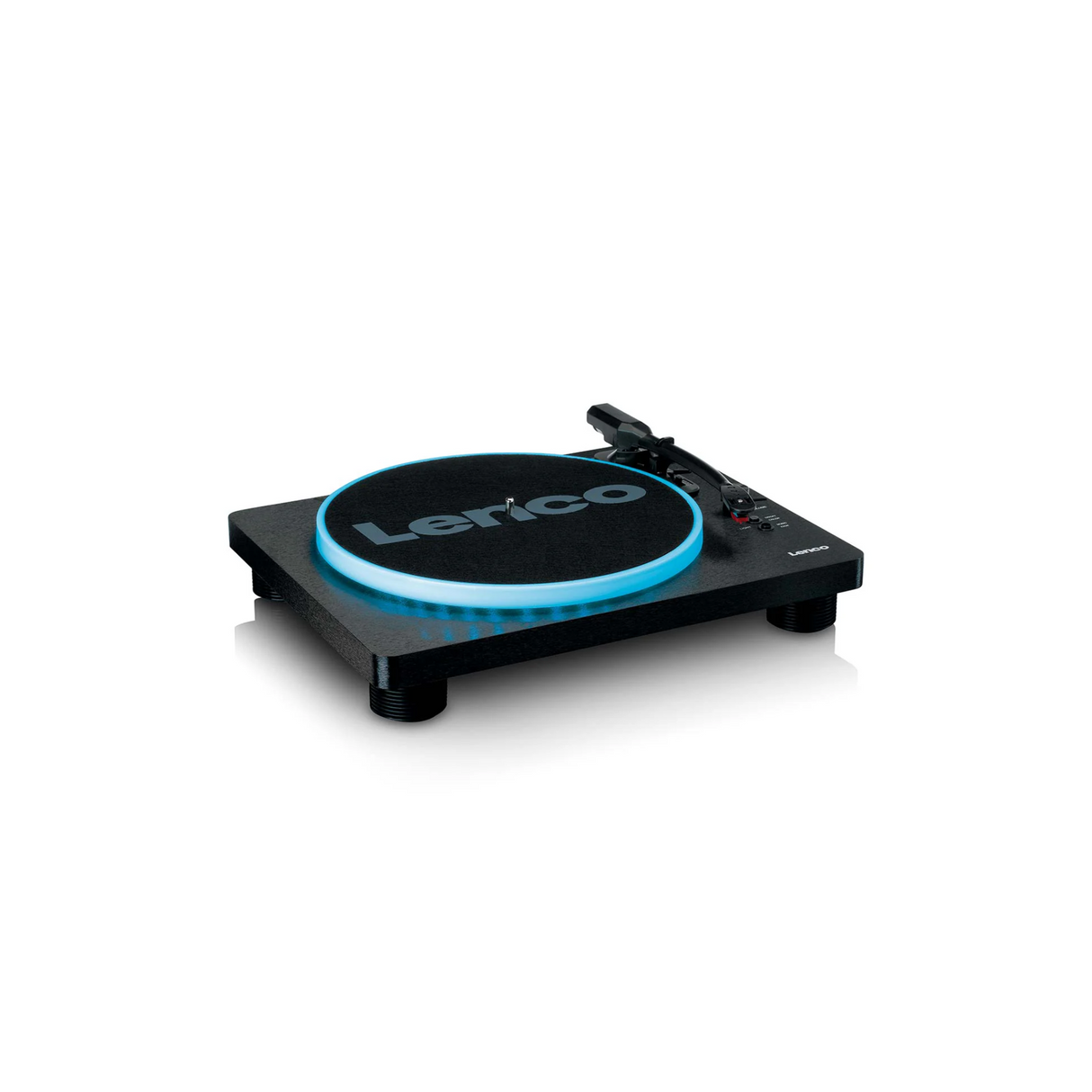 Lenco LS-50LED BK - Record Player with PC encoding, speakers and lights (Black)