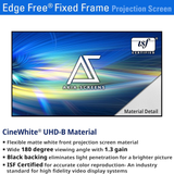 Akia Screens AK-NB145H - 145 Inches CineWhite Edge Free/Edgeless Fixed Frame Projection Screen (16:9) (8K / 4K Ultra HD 3D Ready HDR Compatible)