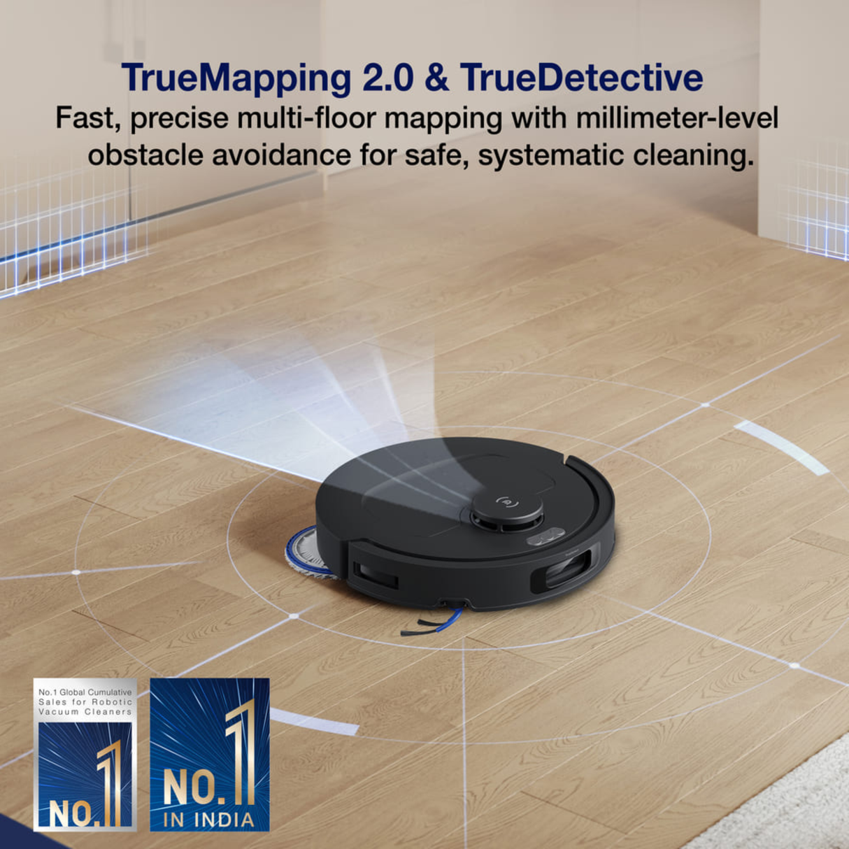 Ecovacs Deebot N50 PRO Omni - 2 in 1 Robotic Vacuum Cleaner & Mop, 2026 New Launch 25000 Pa Suction, Self-Emptying Omni-Station, Zerotangle 3.0, Hot Air-Drying, Auto-Lift Mop On Carpet