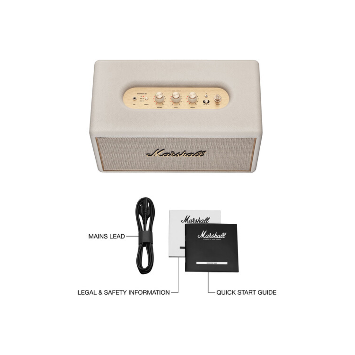 Marshall Stanmore IV Wired Connectivity Bluetooth Speaker with Auracast & RCA or 3.5mm Input (Cream)