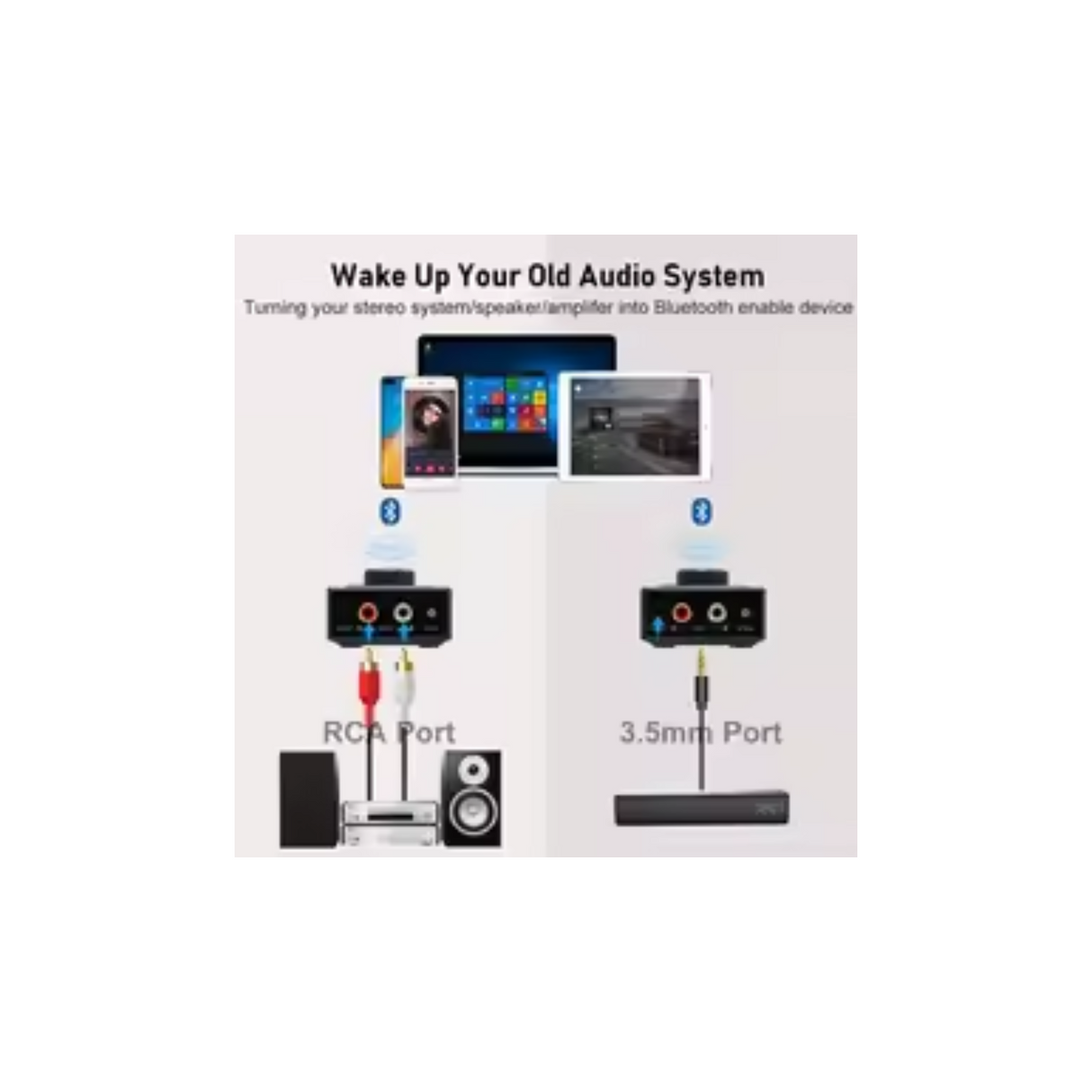 1Mii B06T3+ - Wireless Bluetooth Receiver HiFi HD Audio Adapter Bluetooth 5.2 Receiver,LDAC Aptx Bluetooth Audio Adapter for Home Stereo,RCA 3.5mm Jack aux HiFi