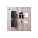 Thonet & Vander Fleck 7 - Active Indoor/Outdoor Waterproof Bluetooth Enabled On-Wall Speaker  (Pair) (Black)