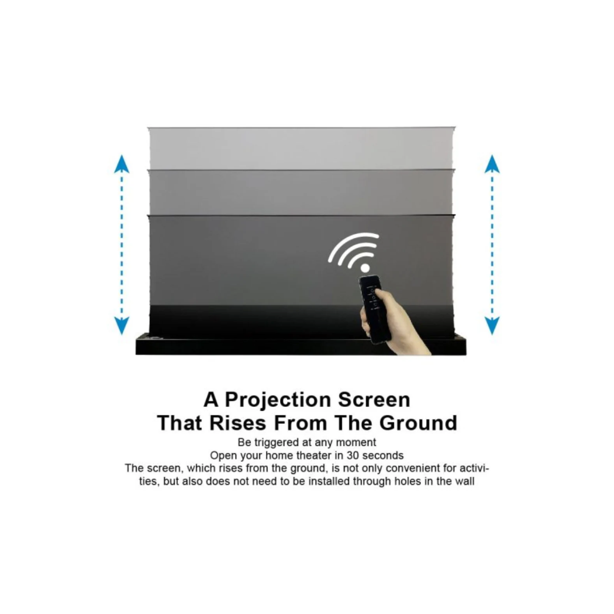 Vividstorm S PRO ALR Grey Floor Rising Projection Screen with Acoustic Transparency for Ultra Short Throw Projector (110 Inches)