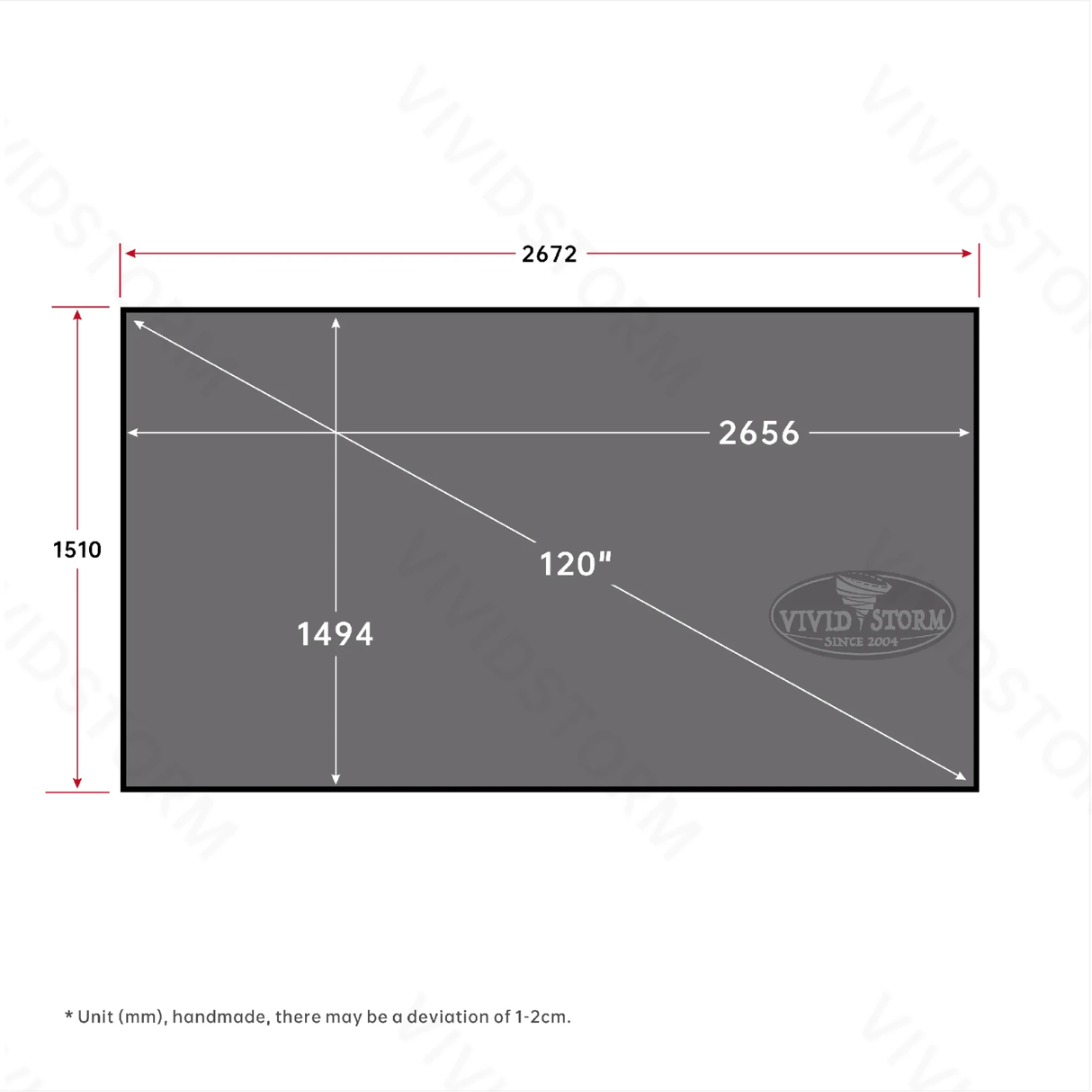 Vividstorm Fusion ALR - 120 Inches Fixed Frame Enhanced Long Throw ALR Projector Screen