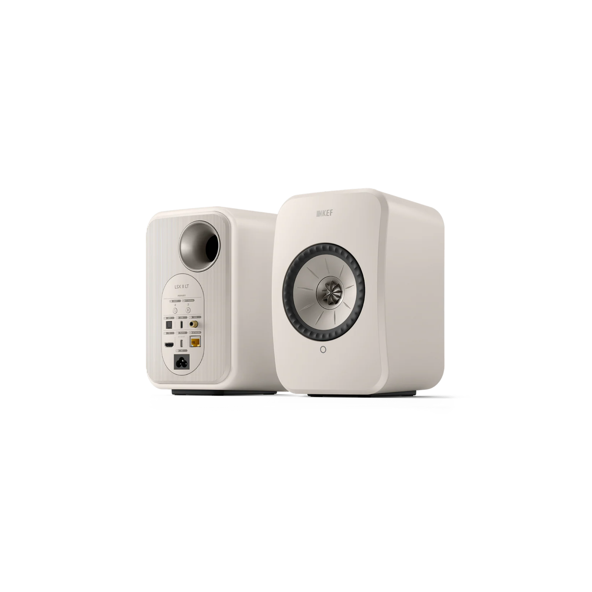 KEF LSX II LT Wireless Streaming Powered/Active Bookshelf Speaker (Pair) (Stone White)
