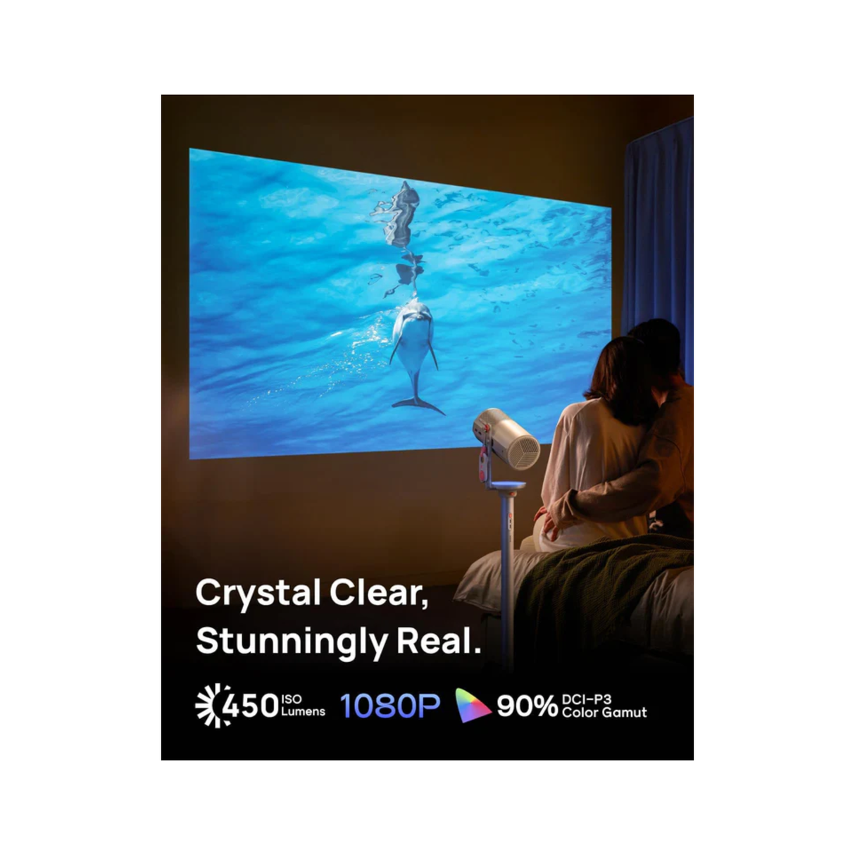 XGIMI MoGo 4 Bundle Set - Smart Portable Projector with Built-In Battery + PowerBase Stand + 1 x Filter