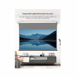 Vividstorm Long Throw Obsidian Slimline Ambient Light Rejection 92 Inches Motorised Tab Tension Screen
