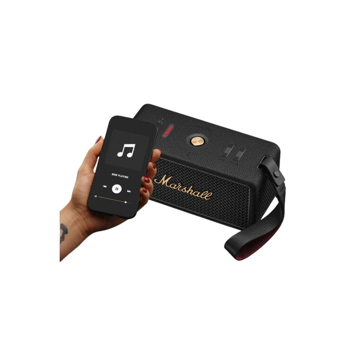 Marshall Middleton II - Portable Bluetooth Speaker (Black & Brass) (Over 30 Hours Playtime, IP67 Waterproof)