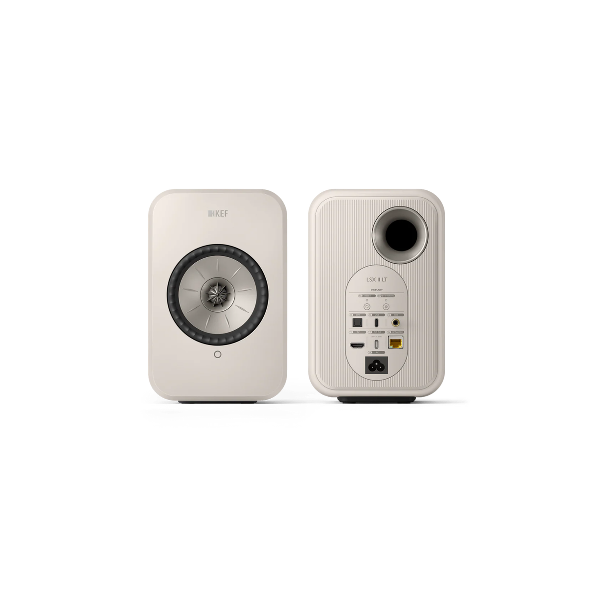 KEF LSX II LT Wireless Streaming Powered/Active Bookshelf Speaker (Pair) (Stone White)