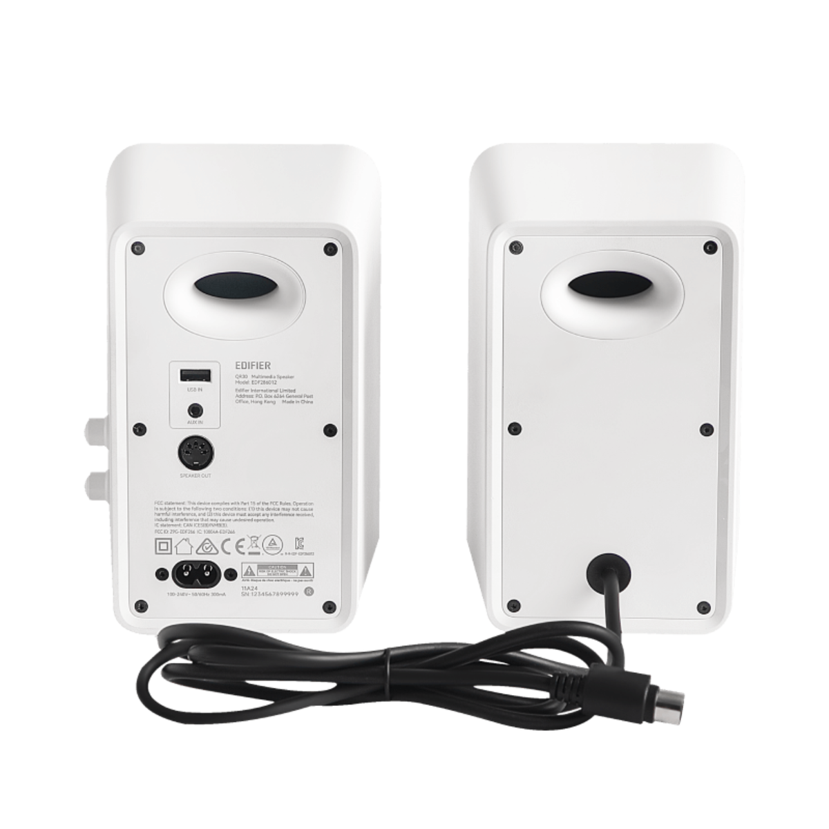 Edifier QR30 2.0 Powered Active Bookshelf Speaker with USB (White)