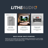Lithe Audio 06810W IO1 Indoor & Outdoor Wireless Wi-Fi Surfacemount Speakers (Pair) (Black)