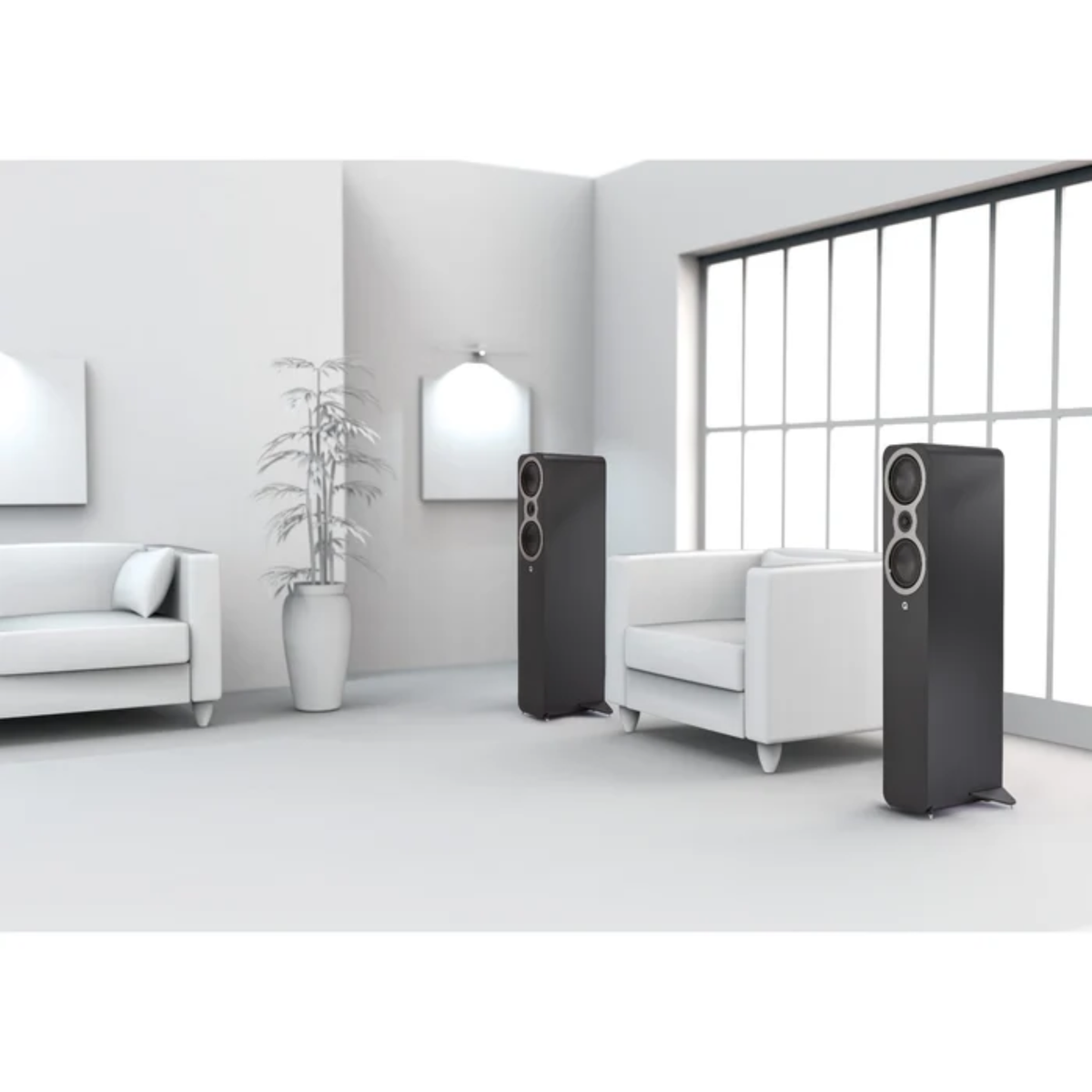 Q Acoustics 3040C - 2-Way Floorstanding Speakers (Pair) (Black)