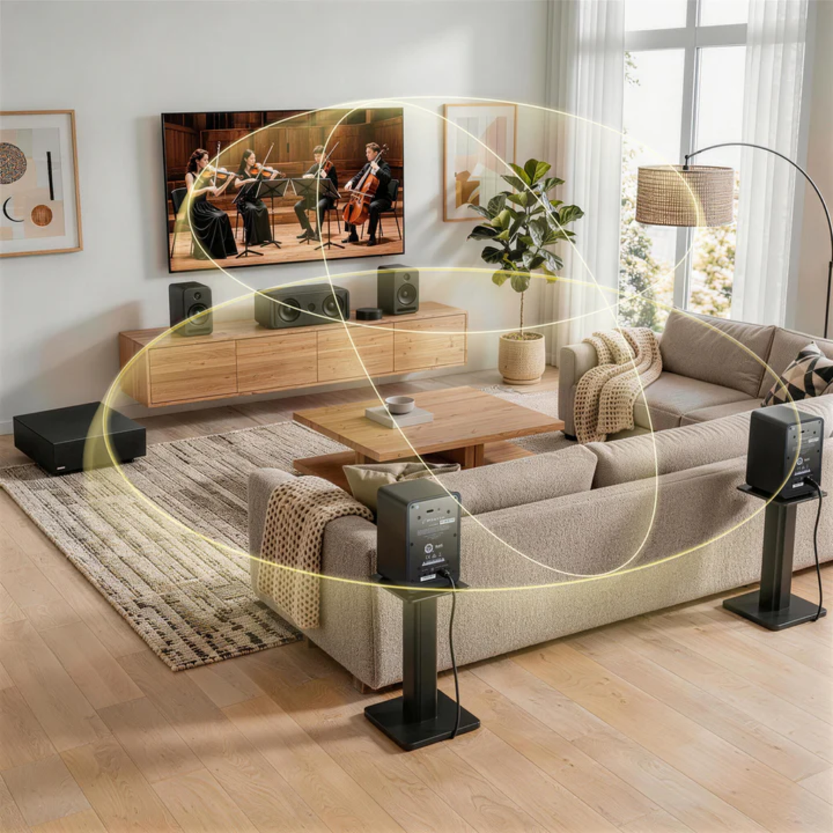 Platin Monaco 5.1 Home Theater System - Wireless Surround Sound System - THX Tuned