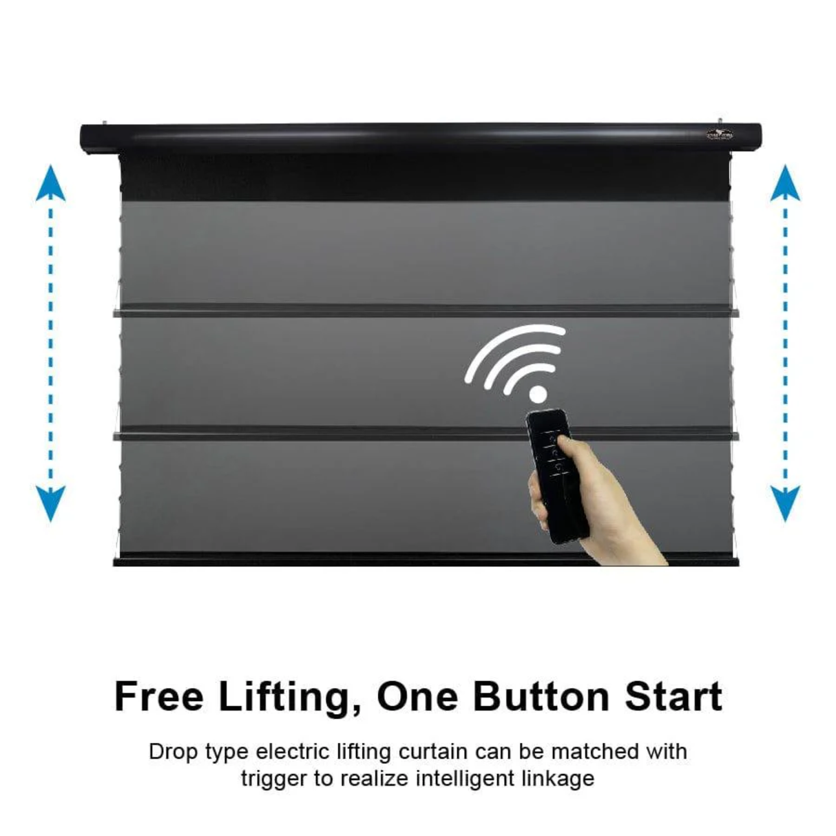 Vividstorm PRO Slimline Tab Tension Ultra short Throw Ambient Light Rejecting Drop Down Motorised Projection Screen 130 Inches