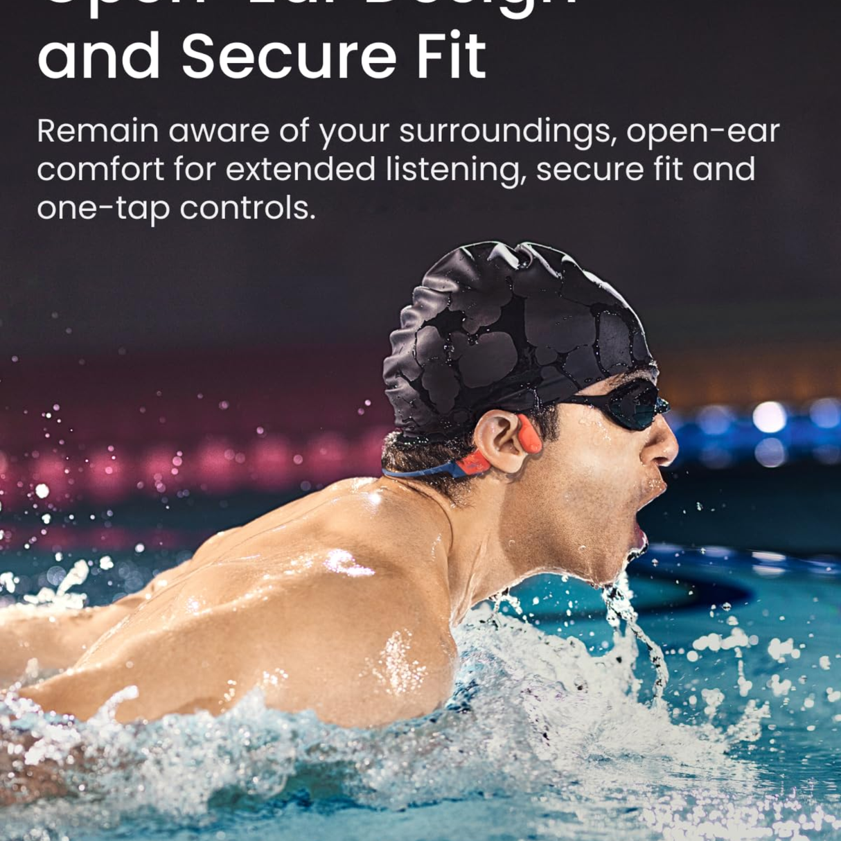 SHOKZ Openswim Pro Bone Conduction Sports Waterproof Noise Cancelling Headphones (Red)