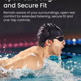 SHOKZ Openswim Pro Bone Conduction Sports Waterproof Noise Cancelling Headphones (Red)