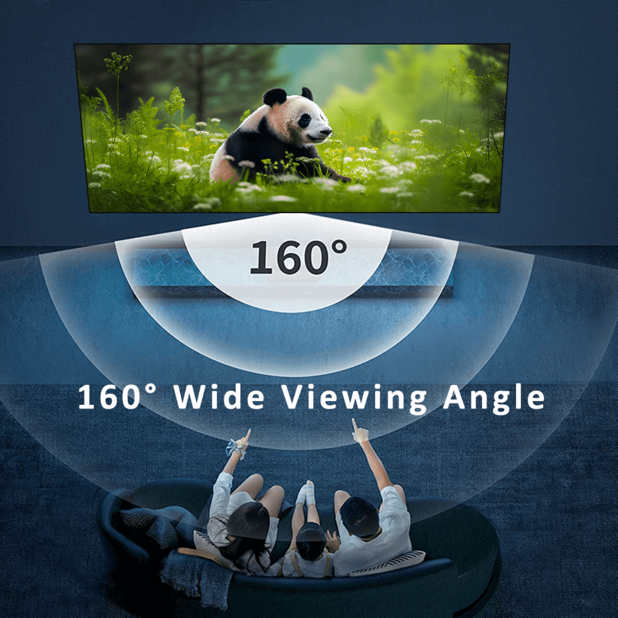 Fscreen Aura - Fresnel Grey ALR Ultra Short Throw Projection Screen Fixed Frame Screen 150 Inches