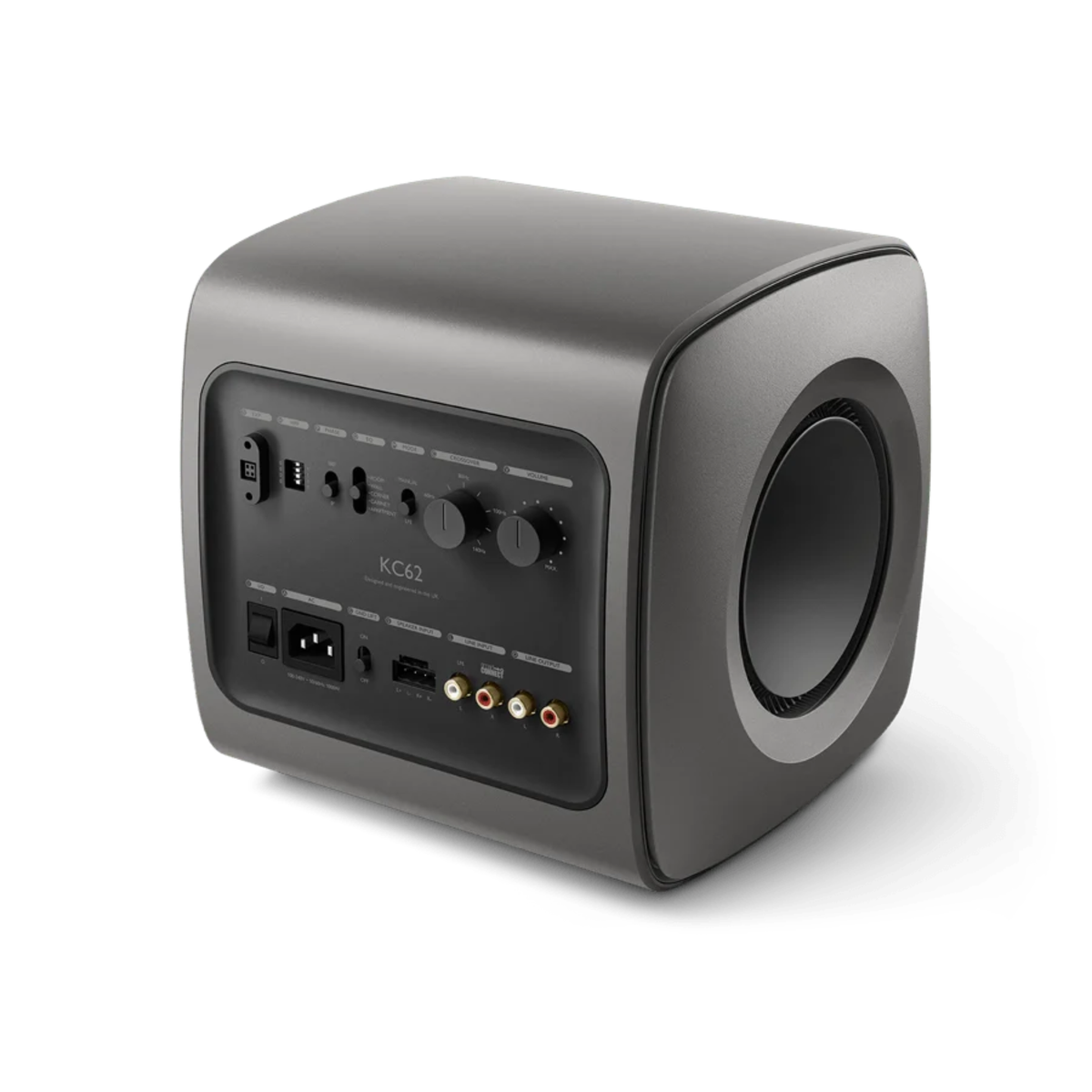 Kef KC62 - Compact 6.5 Inches Powered Subwoofer (Titanium Grey)