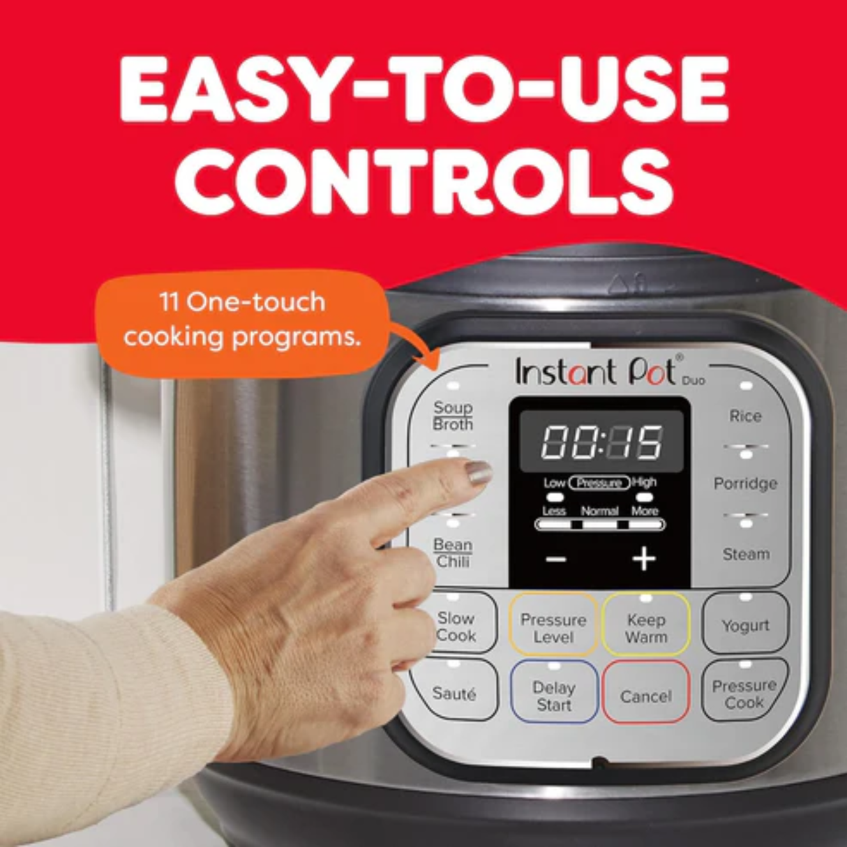 Instant Pot Duo 3QT (2.8L) 7-in-1 Electric Pressure Cooker, Multi Pot, SS304 Stainless Steel Inner Pot, Slow Cook, Rice Cooker, Steamer, Sauté, Yogurt Maker & Keep Warm