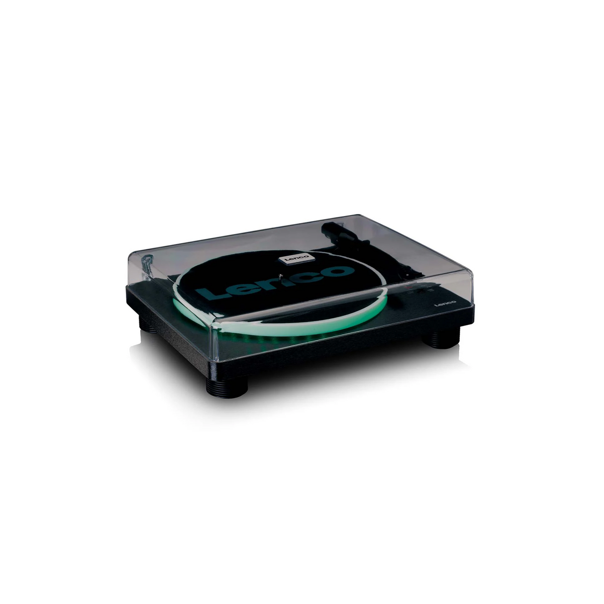 Lenco LS-50LED BK - Record Player with PC encoding, speakers and lights (Black)
