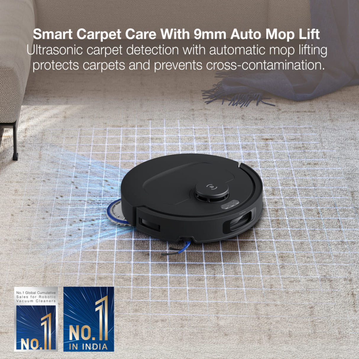 Ecovacs Deebot N50 PRO Omni - 2 in 1 Robotic Vacuum Cleaner & Mop, 2026 New Launch 25000 Pa Suction, Self-Emptying Omni-Station, Zerotangle 3.0, Hot Air-Drying, Auto-Lift Mop On Carpet