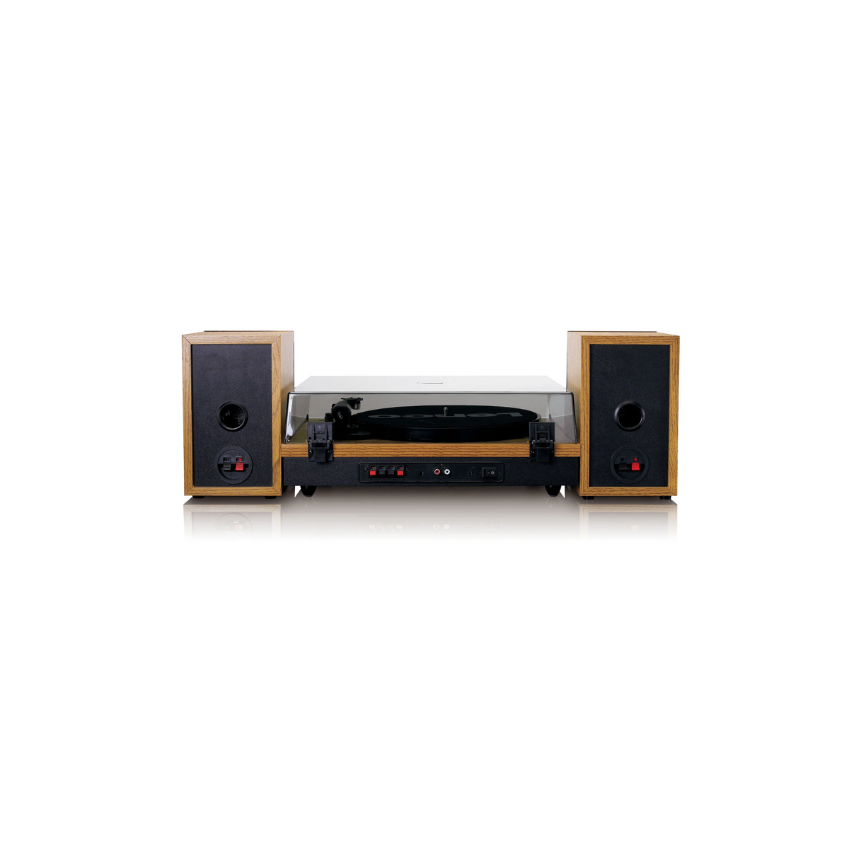 Lenco LS-300WD - Record Player with Bluetooth and two Bookshelf speakers (Wood)
