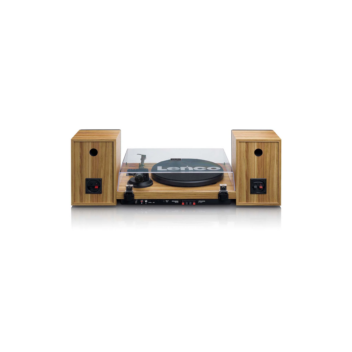 Lenco LS-500OK - Record player with built-in amplifier and Bluetooth plus Bookshelf Speakers (Wood)