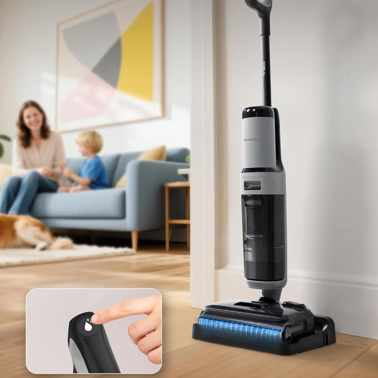 Tineco Floor ONE i5 Stretch Plus 2 - Smart Cordless Wet & Dry Vacuum Cleaner & Mop for Hard Floors, 180° Flat Design, Clean Tough Stains & Pet Hair, Patented iLoop, Self-Cleaning Brush