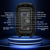 Persang Octane 9 Max-8HD - 8" Bluetooth Party Speaker with Wireless Mic & Built-In Battery