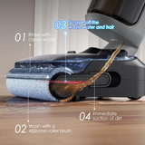 Tineco Floor ONE i5 Stretch Plus 2 - Smart Cordless Wet & Dry Vacuum Cleaner & Mop for Hard Floors, 180° Flat Design, Clean Tough Stains & Pet Hair, Patented iLoop, Self-Cleaning Brush