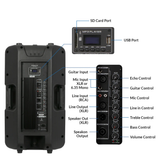 Persang Baretone MAX 15R - 15 Inches Powered Speaker with DSP, Bluetooth, USB, SD Card, Dual Mic Support