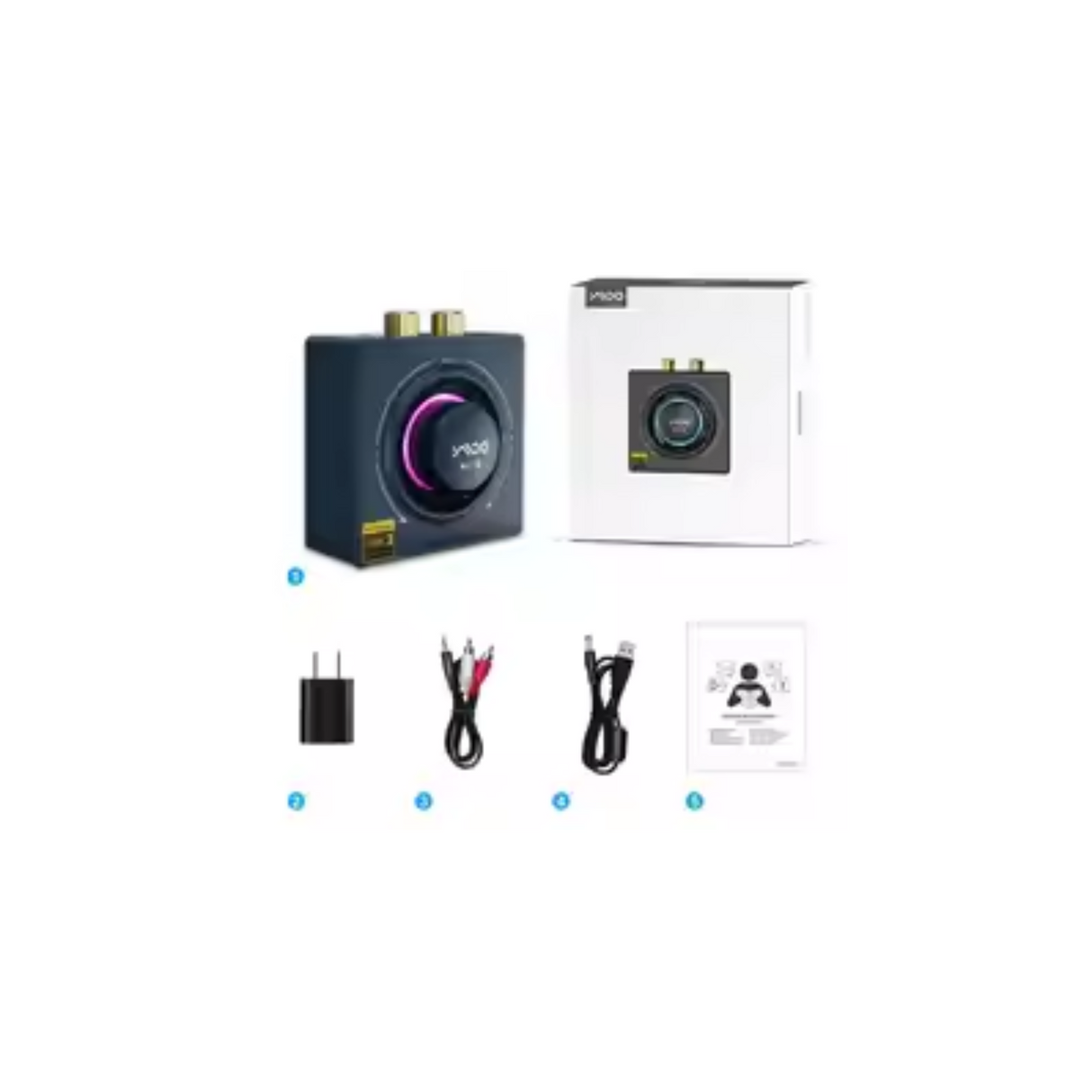 1Mii B06T3+ - Wireless Bluetooth Receiver HiFi HD Audio Adapter Bluetooth 5.2 Receiver,LDAC Aptx Bluetooth Audio Adapter for Home Stereo,RCA 3.5mm Jack aux HiFi