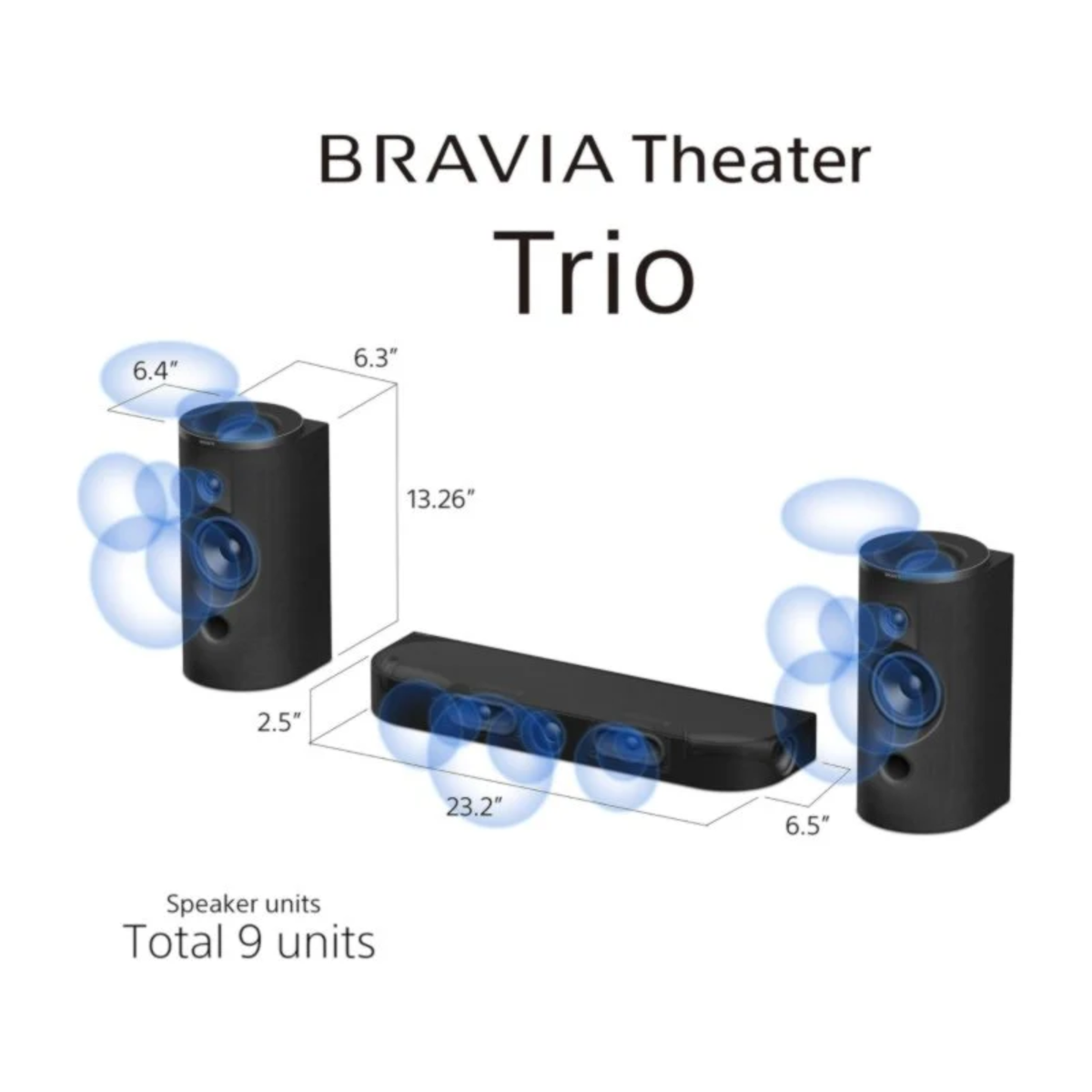 Sony Bravia Theatre Trio (HT-A8+ SA-SW3) - Home Theater Three-Unit Audio Dolby Atmos Home Theatre System With Wireless Subwoofer SW3 (IMAX,Dolby Atmos/DTSx,360RA,Voice Zoom3,Alexa & Google,8K/4K HDR)