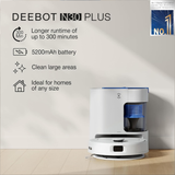 Ecovacs DEEBOT N30 Plus - 2 in 1 Robot Vacuum Cleaner & Mop (Multi-Cyclone Auto-Empty Station, 10000 Pa Suction, 5200mAh