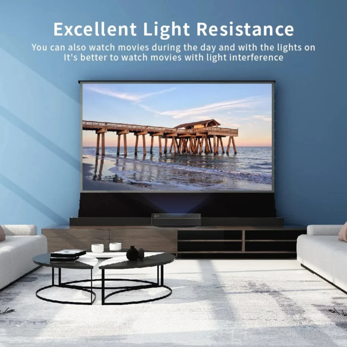 Vividstorm S PRO ALR Grey Floor Rising Projection Screen with Acoustic Transparency for Ultra Short Throw Projector (110 Inches)