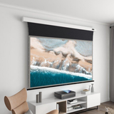 Vividstorm PRO Slimline Tab Tension Ultra short Throw Ambient Light Rejecting Drop Down Motorised Projection Screen 130 Inches