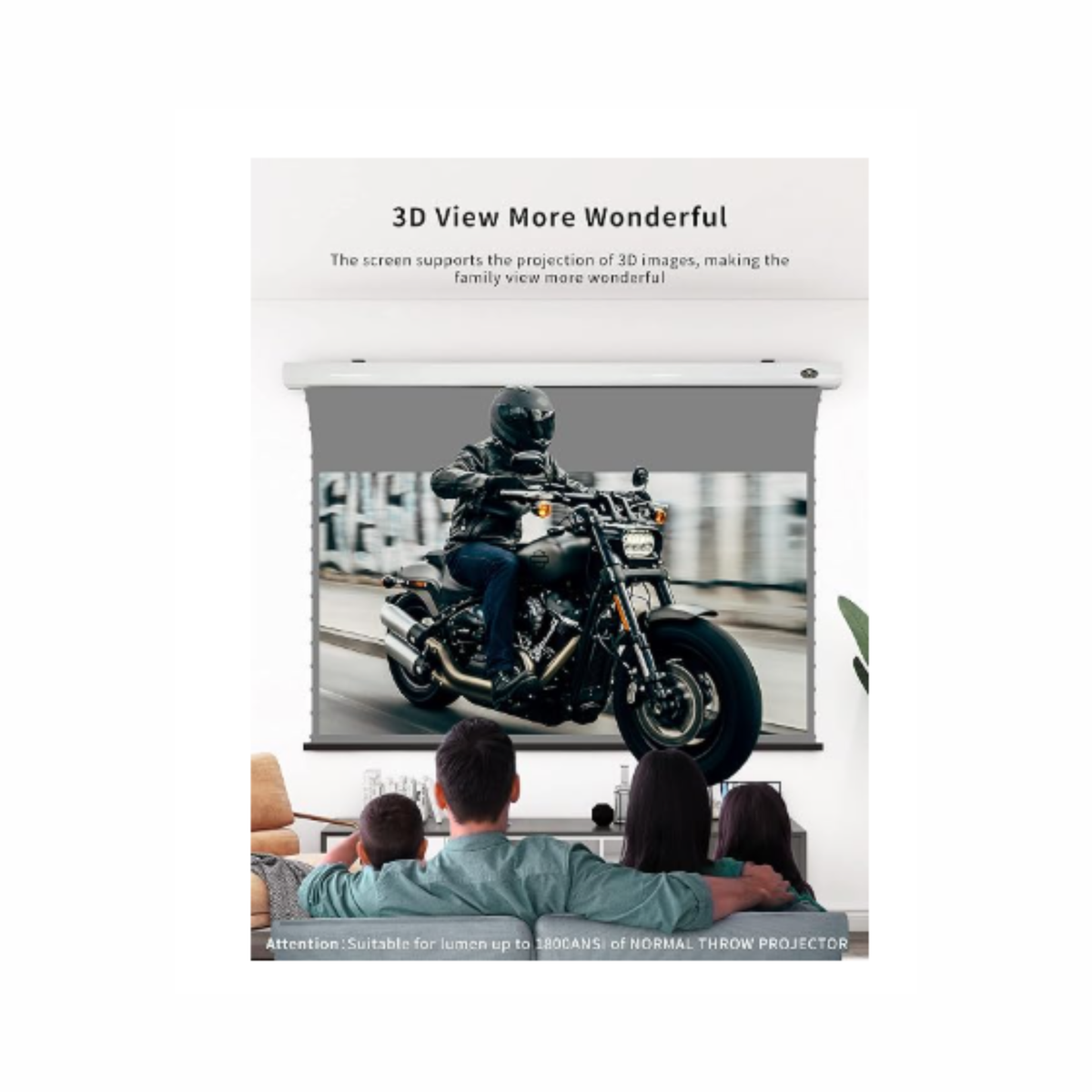 Vividstorm Long Throw Obsidian Slimline Ambient Light Rejection 110 Inches Motorised Tab Tension Screen