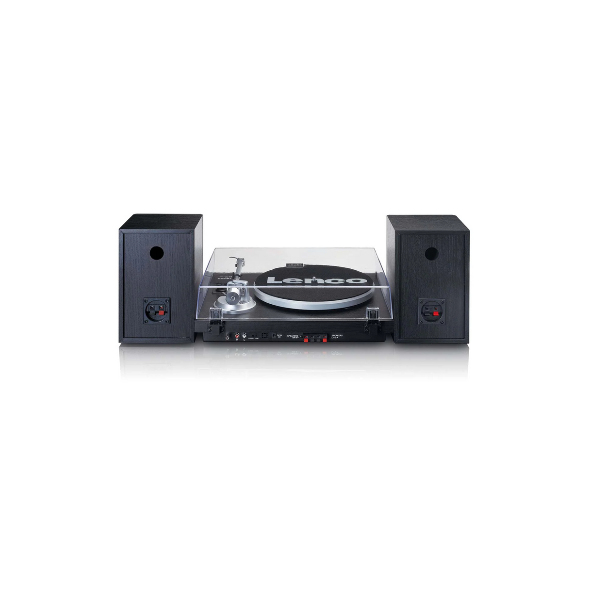Lenco LS-500BK - Record player with built-in amplifier and Bluetooth plus Bookshelf Speakers (Black)