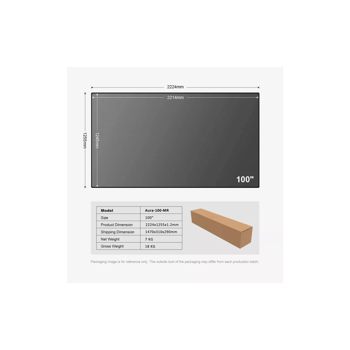 Fscreen Iris - Fresnel Grey ALR Long Short Throw Magnetic Rollable Projection Screen Fixed Frame Screen 120 Inches