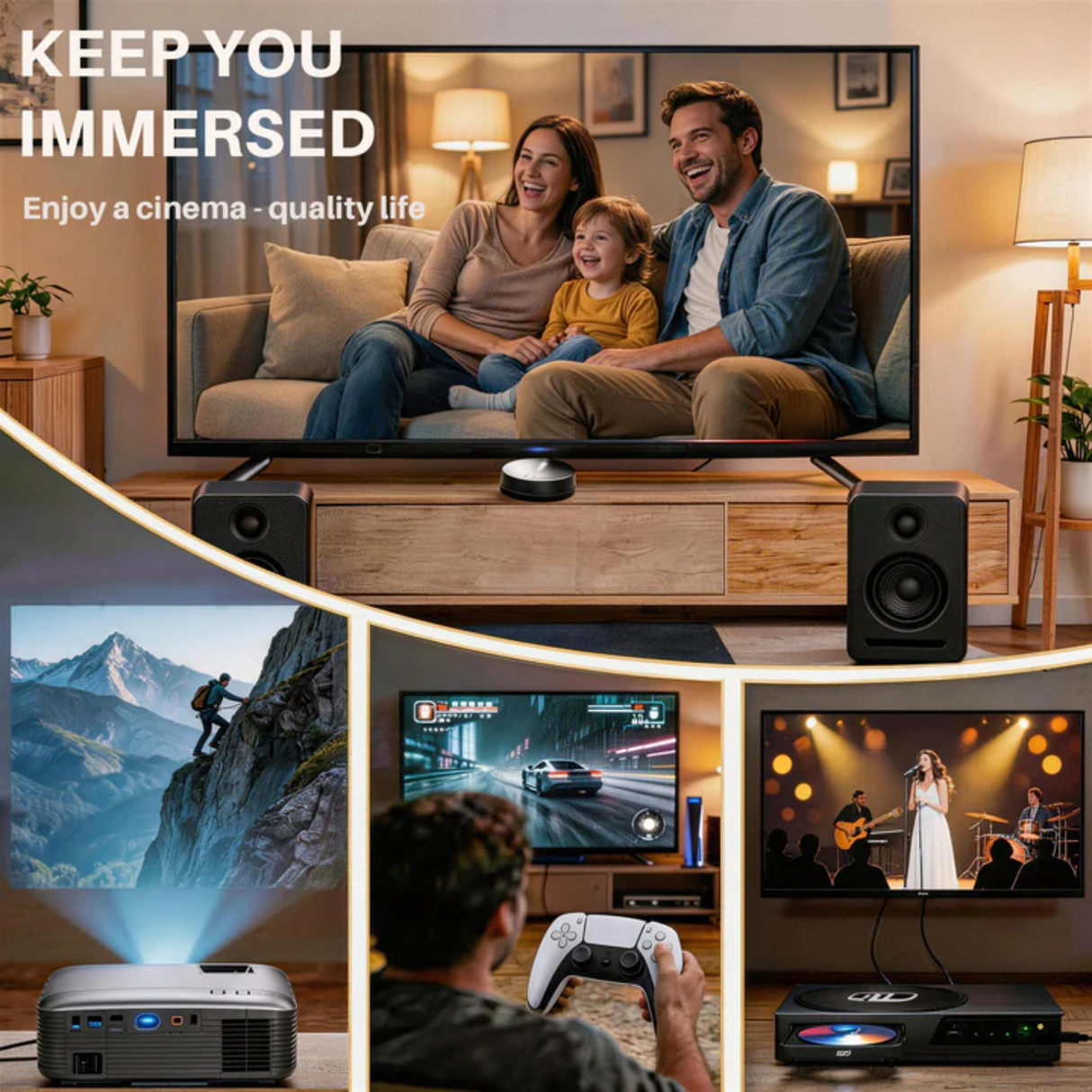 Platin Monaco 5.1 Home Theater System - Wireless Surround Sound System - THX Tuned
