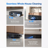 Ecovacs DEEBOT T80 Omni - 2 in 1 Robot Vacuum Cleaner & Mop, 18000 Pa, 6400 mAh Battery, OZMO Roller Real-Time Mop Washing, Self-Emptying, Hot Air Drying, AI ReMop 2.0