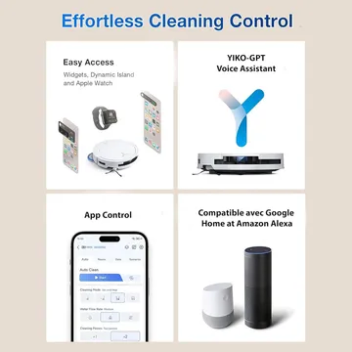 Ecovacs Deebot T50 PRO Omni - 2  In 1 Robot Vacuum Cleaner & Mop,2025 Launch,15000 Pa Suction,6400 Mah Battery,8.1Cm Ultra-Thin,Zerotangle 2.0,AIVI 3.0 Obstacle Avoidance,Auto Wash/Dry/Refill