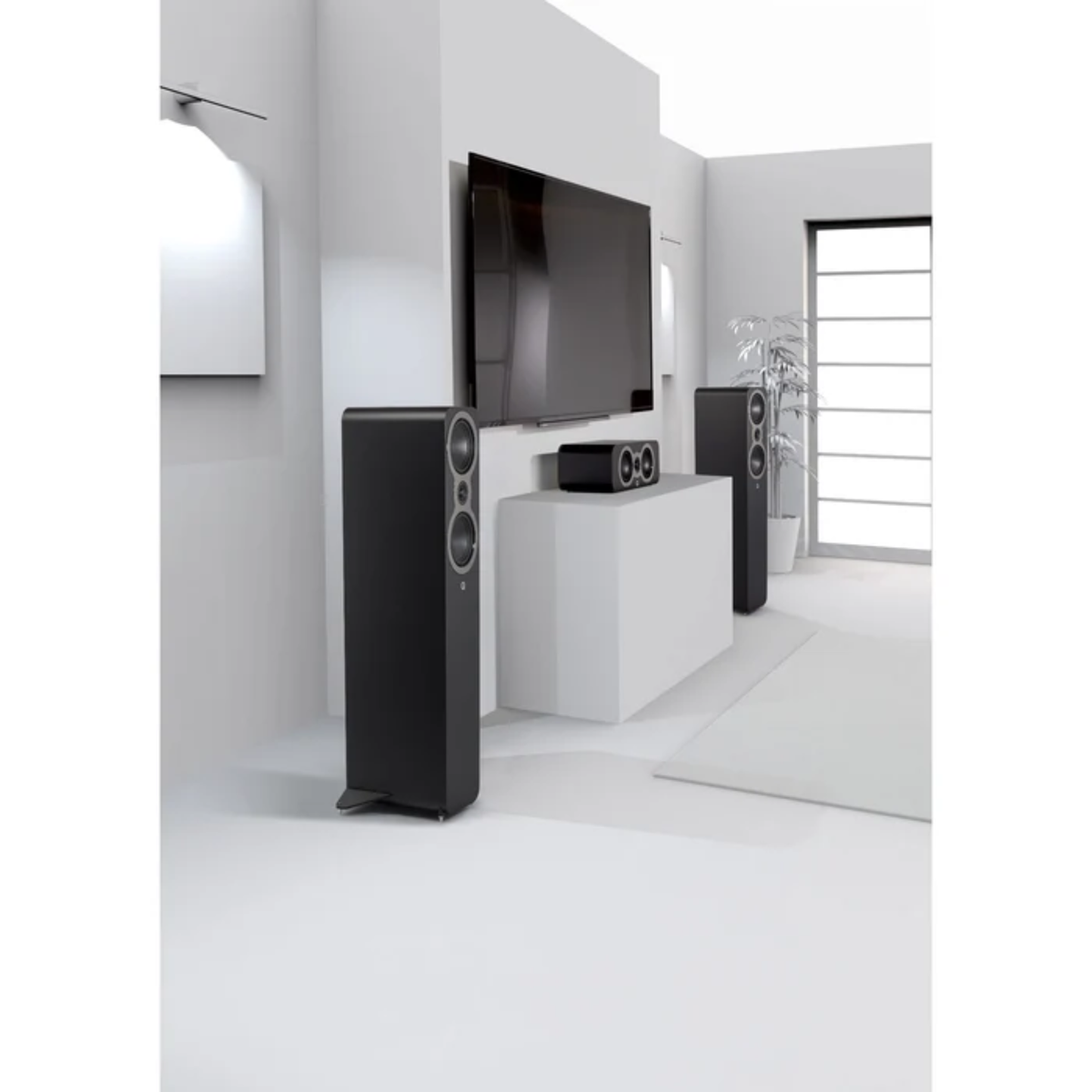 Q Acoustics 3040C - 2-Way Floorstanding Speakers (Pair) (Black)